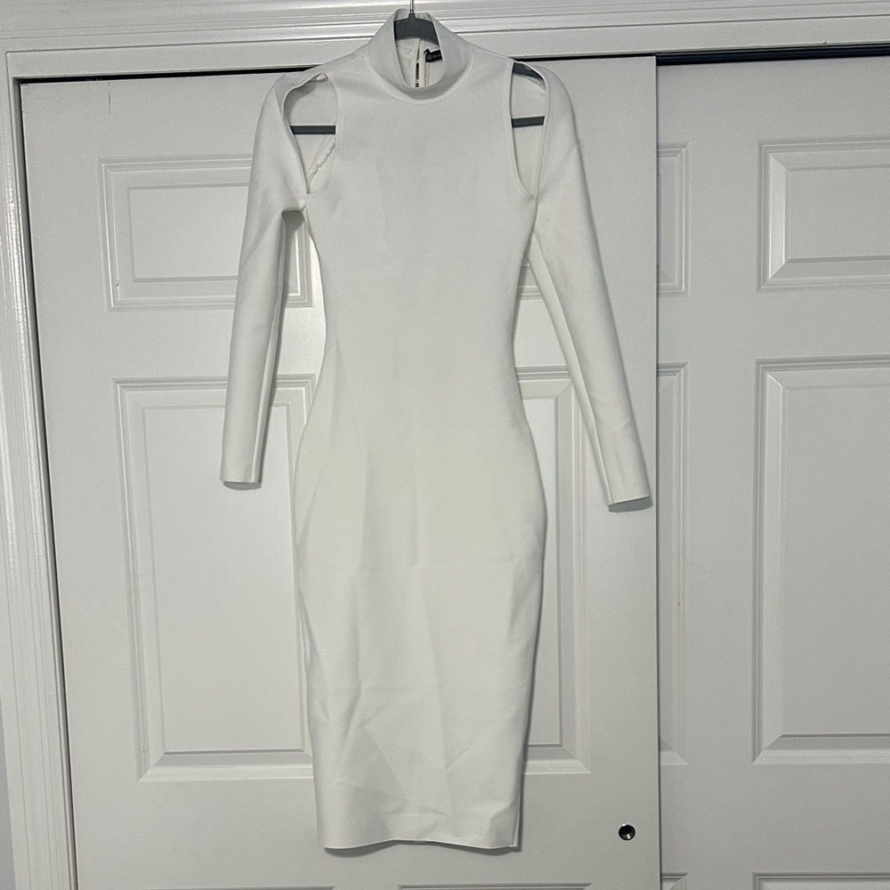Elegant White Cut-Out Dress